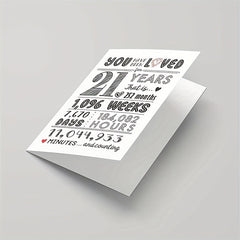 21st Birthday Card for Women - Happy 21st Birthday Decorations - 21 Years Loved
