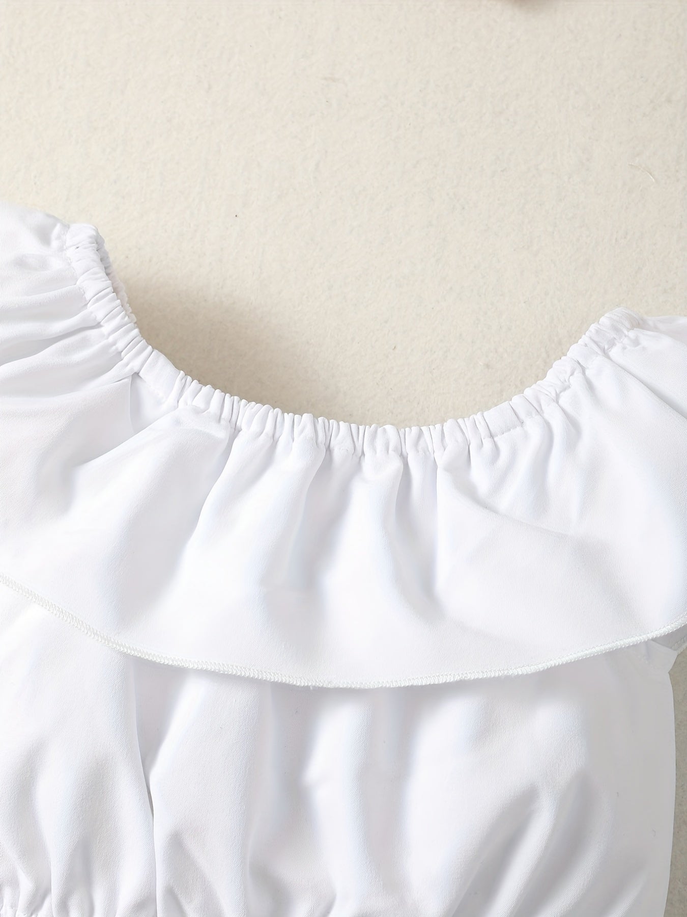 3pcs Baby Girl Dress Suit Off Shoulder Tops & Skirt & Headband Summer Outfits