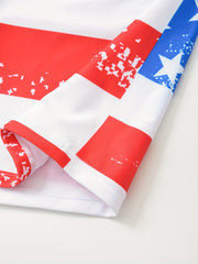 Quick Dry Drawstring Men's Swim Trunks Flag Print Board Shorts