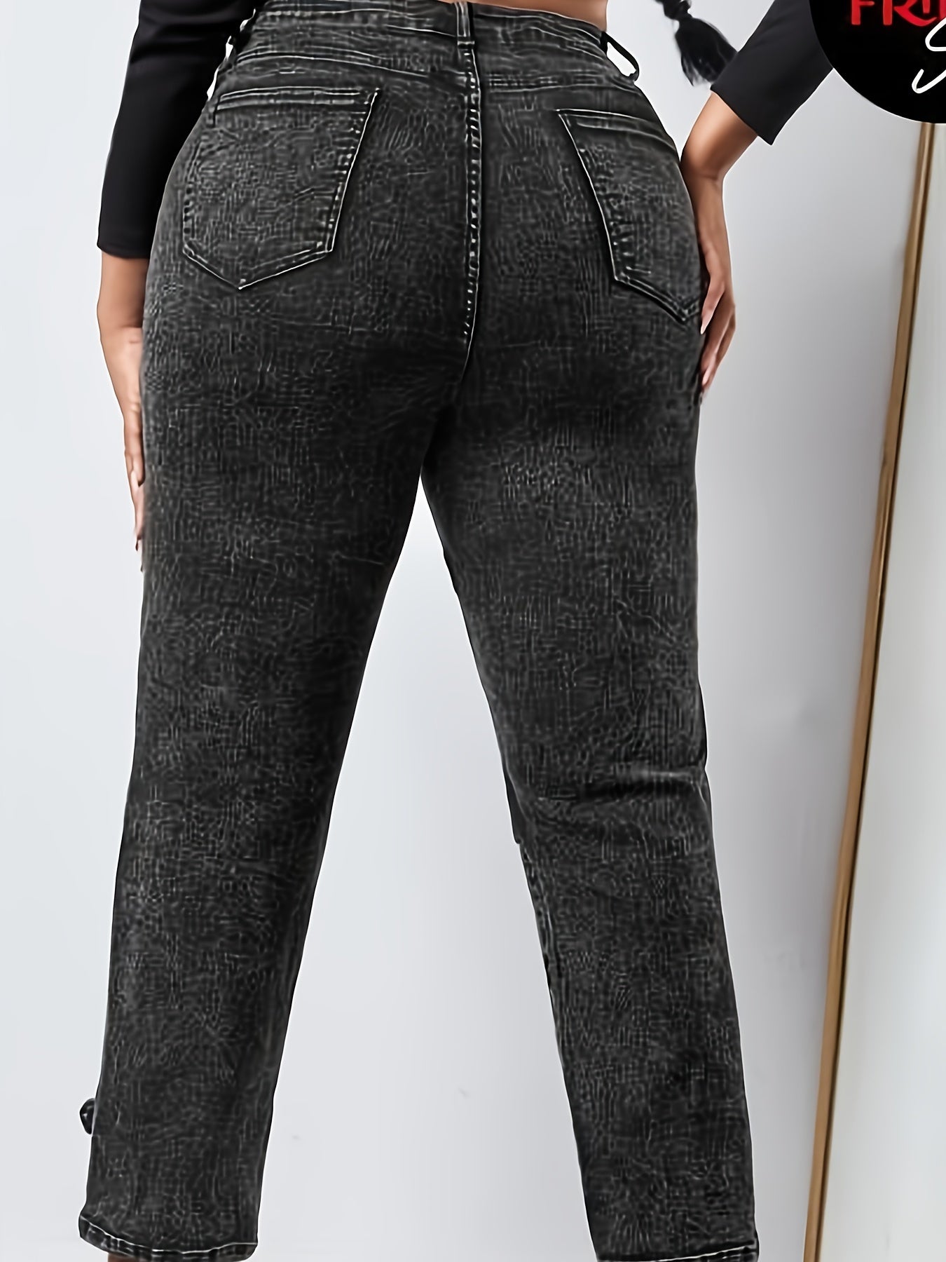 Solid Button Fly High Stretch Jeans