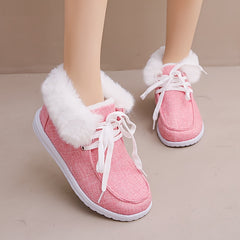 Faux Fur Fleece Lined Snow Shoes Lightweight Winter Boat Shoes