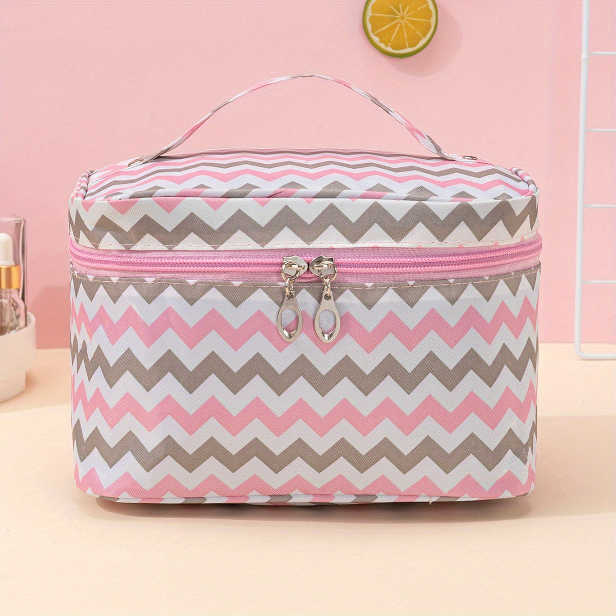Ripple Pattern Makeup Bag Travel Toiletry Cosmetic Bag Large Capacity
