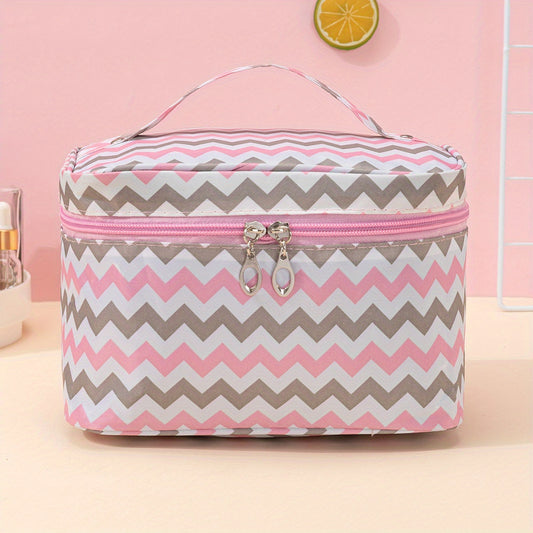 Ripple Pattern Makeup Bag Travel Toiletry Cosmetic Bag Large Capacity
