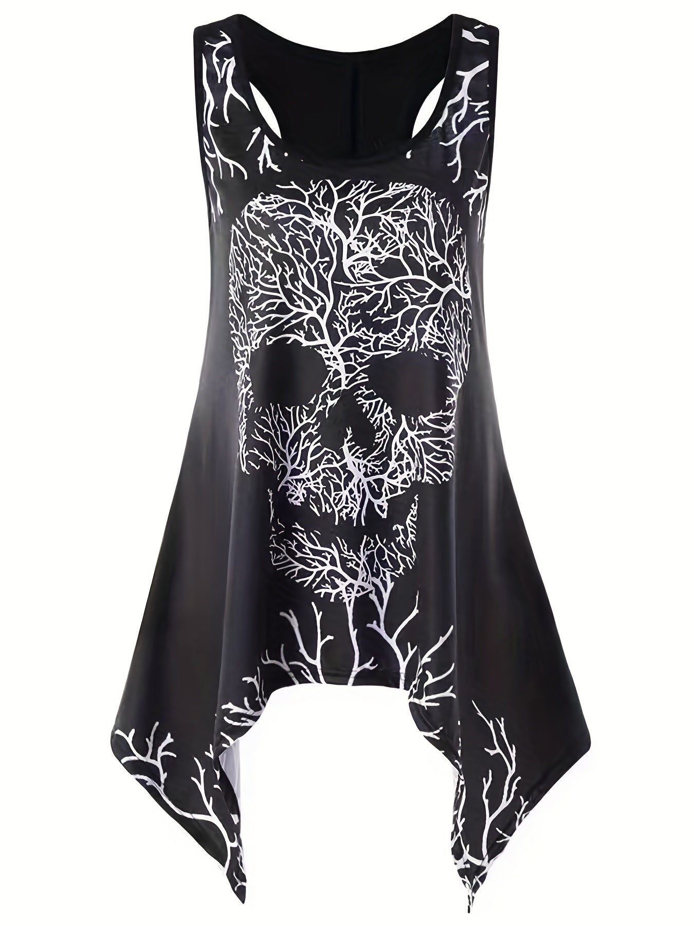 Skull Print Tank Top Sleeveless Crew Neck Casual Summer Women's Clothing