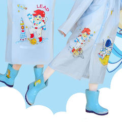 Astronaut Graphi Raincoat for Kids, Hooded Outdoor School Gift