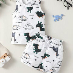 Baby Boys Dinosaur Pattern Vest Tops & Shorts