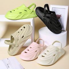 Men's Slip On Platform Clogs Unisex Outdoor Hollow Out Beach Sandals