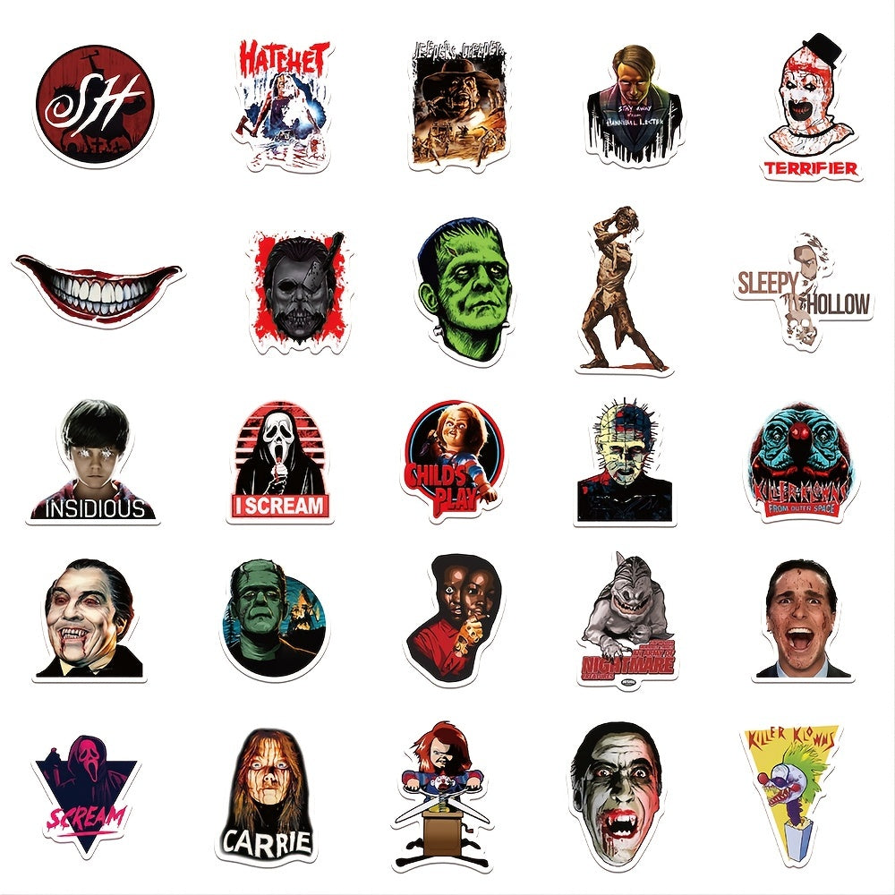50pcs Horror Movie Combo Series Waterproof Sticker Diy Toy