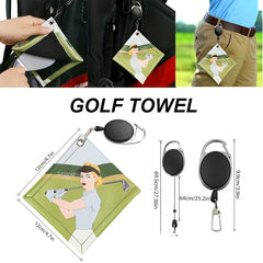 Portable Golf Club Towel Wipe Double-sided Microfiber Ball Towel Cleaning Tool