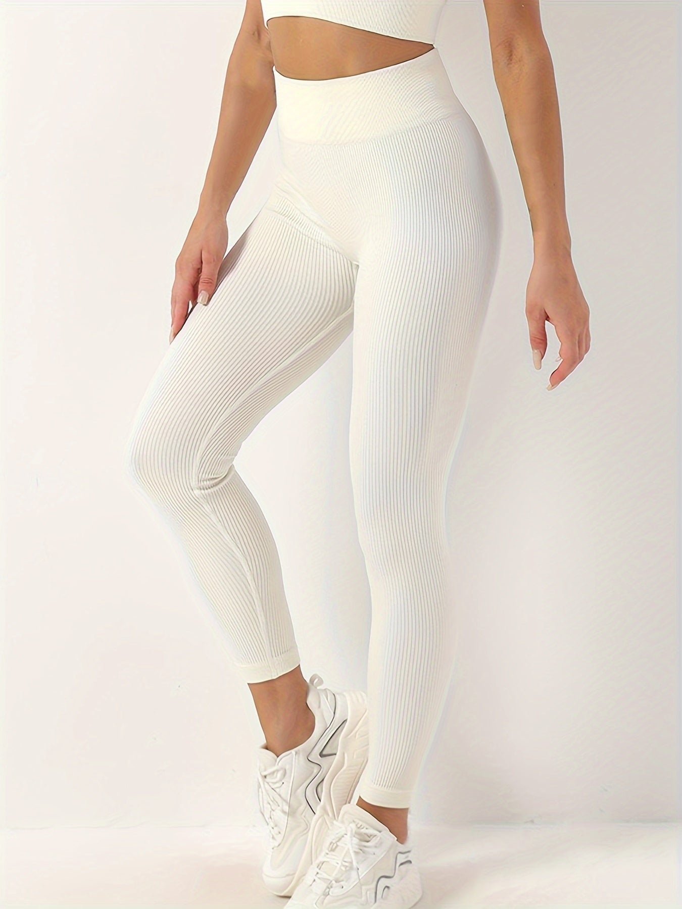 Seamless High Waist Rib Knit Yoga Pants