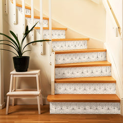 7pcs Tile Printed Waterproof Stair Sticker Moisture-proof Wallpaper