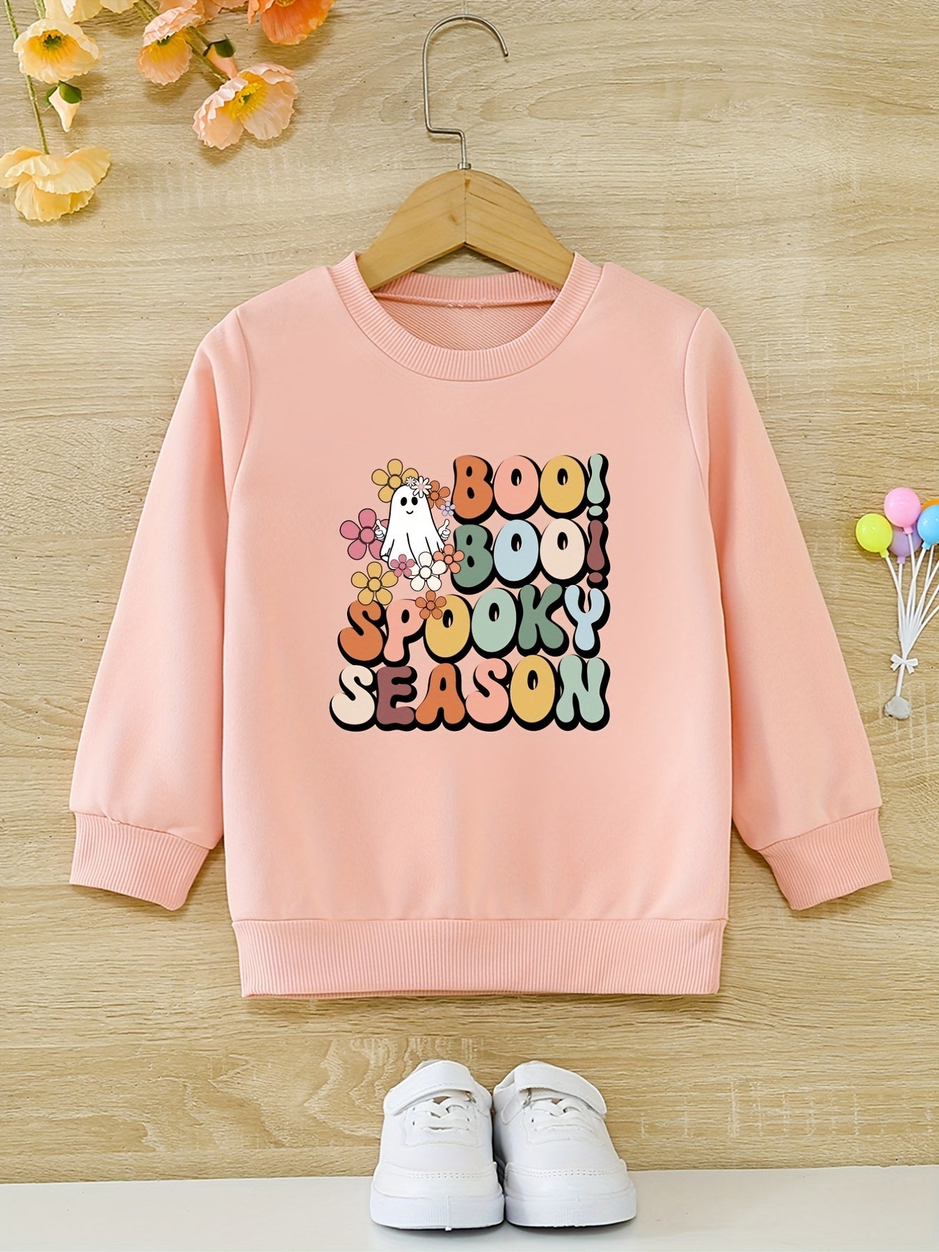 Blossom & Boo Girls Sweatshirt Halloween Party Toddler Kids Tops Pullover