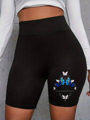 Women's Plus Heart Print High Rise Biker Shorts