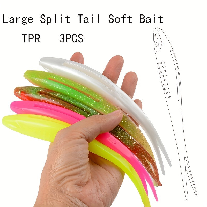 3pcs Fork Tail Soft Lure Bionic Floating Bait Sea Fishing Tackle