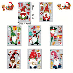 Christmas Window Clings Gnome Snowflake Stickers Decals for Glass