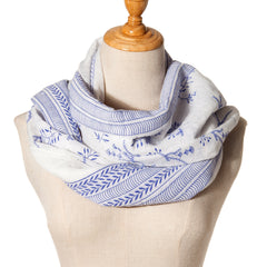 Linen Floral Print Scarf Head Wrap Women Neck Scarf Outdoor Hijab