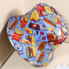 Coke Burger Fries Printed Sun Visor Hat For Men
