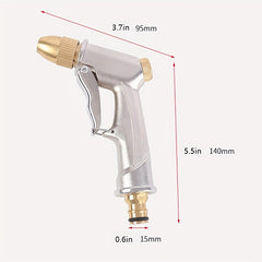 High Pressure Water Spray Gun Brass Nozzle Garden Hose Pipe Lawn Car Wash