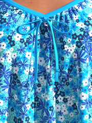 Modest Tankini Set Women's Plus Ditsy Floral Print Tie V Neck Cami Top