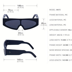 Y2K Shield Sunglasses For Women Men