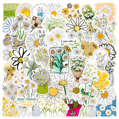 50Pcs Daisy Graffiti Stickers Waterproof DIY Creative Stickers