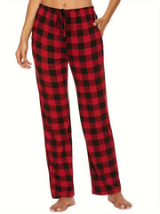 Drawstring Pajama Bottoms Wide Leg Pants Women's Loungewear