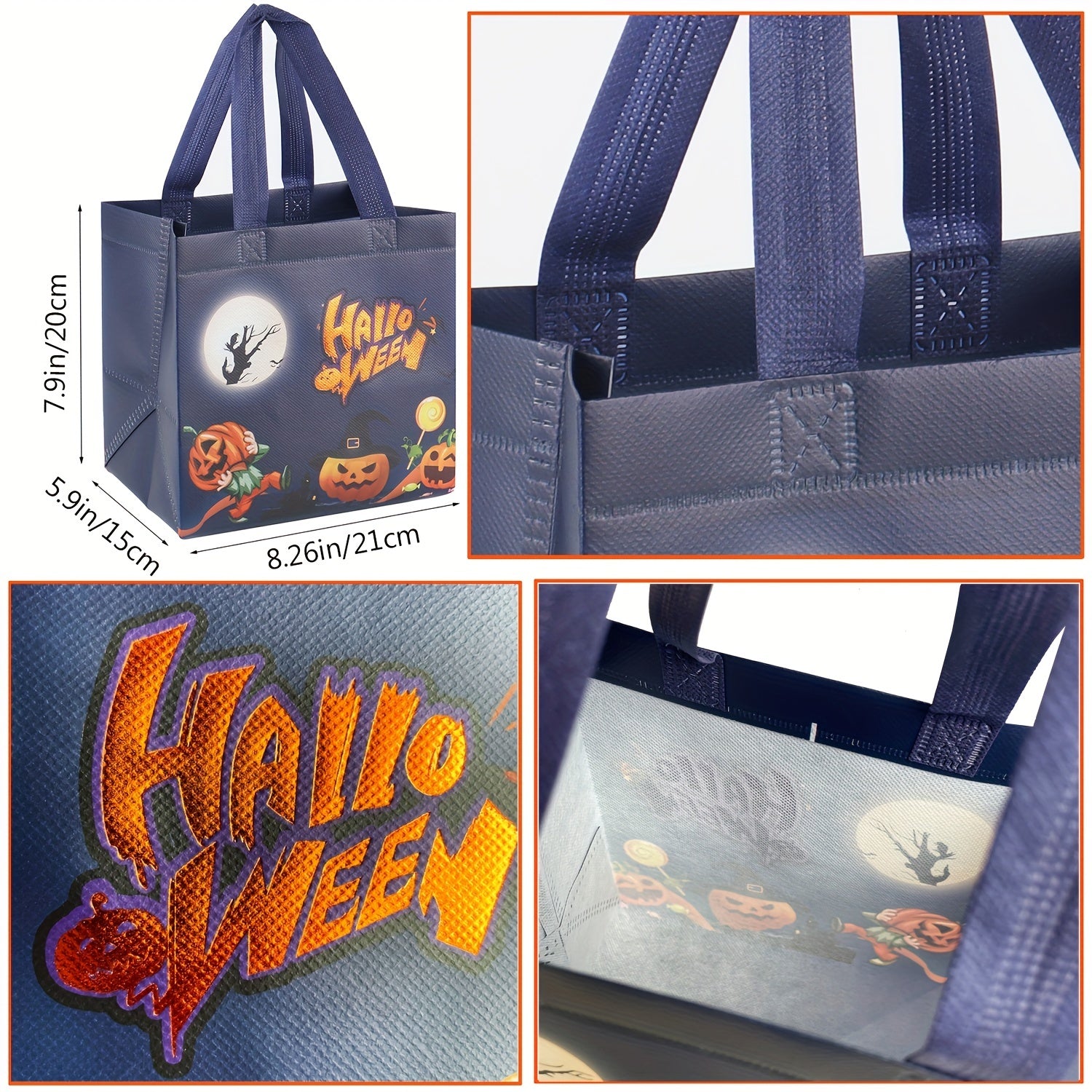 4pcs Halloween Trick Or Treat Bags Small Tote Bags With Handles