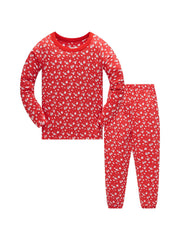 Boys Cotton Pajamas Floral Top & Pants Set Kids Clothes