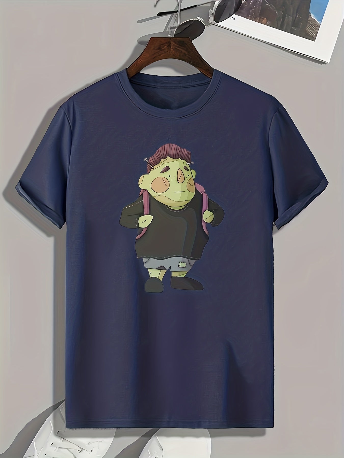 Cartoon Print Men's Graphic T-shirt Casual Tee Summer Clothing