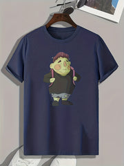 Cartoon Print Men's Graphic T-shirt Casual Tee Summer Clothing