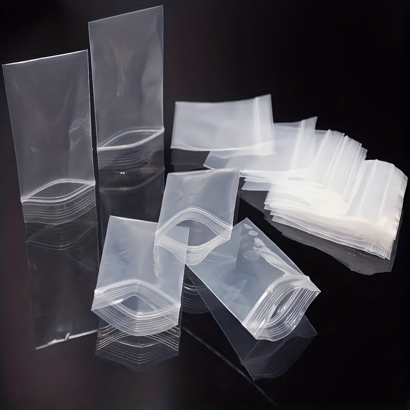 100pcs Mini Transparent Plastic Bags for Jewelry Beads Food Storage
