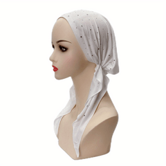 Rhinestone Decor Head Wraps Turban Bonnet Hijab Hat Skull Cap