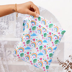 Colorful Rainbow & Leaf Wet Dry Bag Zippered Storage Pouch Durable Polyester