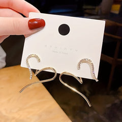 Heart Shaped Rhinestone Earrings