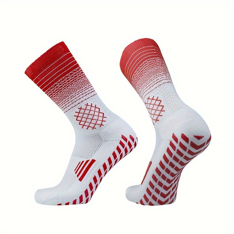 Men's Soccer Socks Non slip Grip Sports Crew Socks