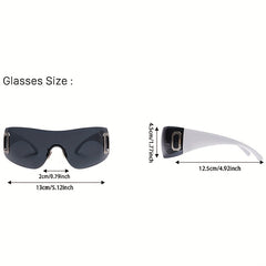 Y2K Wrap Around Sunglasses Gradient Lens Rhinestone Outdoor Eyewear