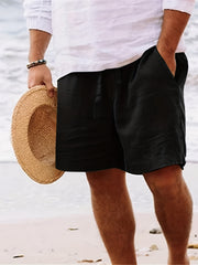 Men's Solid Drawstring Shorts Comfy for Summer