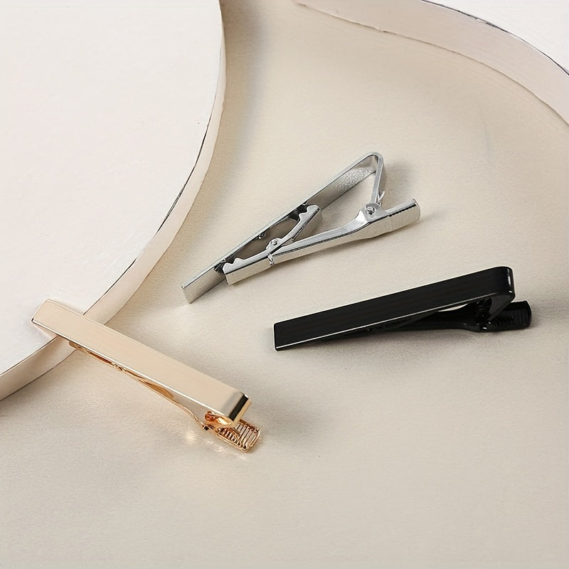 3pcs Men's Tie Clip Wedding Business Necktie Accessories
