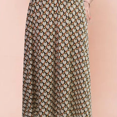 Geometric Print High Waist Skirt - Women's Casual Skirt