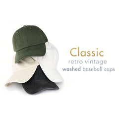 Adjustable Distressed Cotton Baseball Cap Vintage Washed Plain Blank Hat