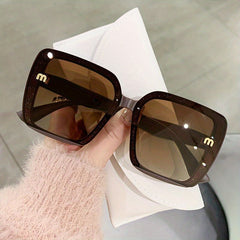 Y2K Large Square Glitter Gradient Sunglasses UV400