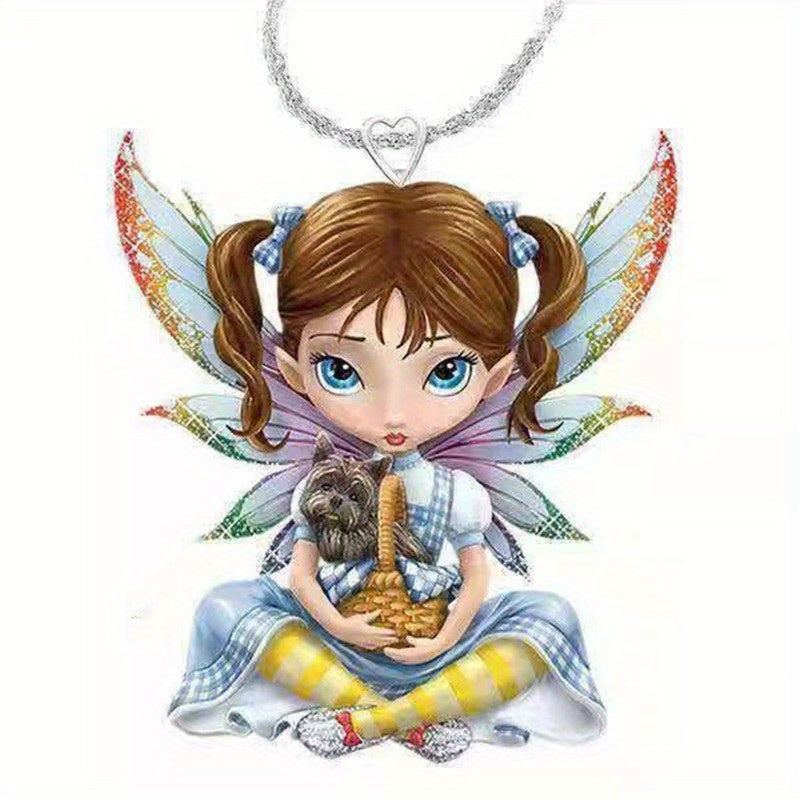 Red Bird Girl Pendant Necklace Sweet Jewelry Accessories For Girls