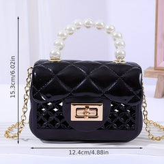 Pearl Chain Crossbody Bag Mini Handbag for Girls
