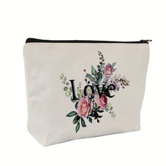 Floral Pattern Cosmetic Bag Travel Make Up Pouch Zipper Organizer