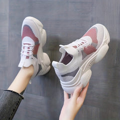 Women's Breathable Sneakers Low Top Lace Up Shoes