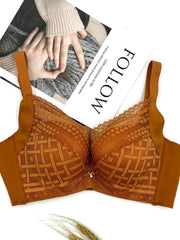 Plaid Lace Push Up Bra Breathable Women's Lingerie