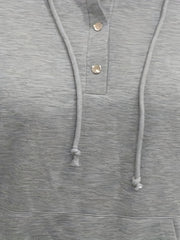 Sporty Outfit Set: Solid Half Button Hoodie & Joggers Two Piece Set