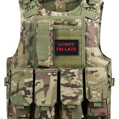 Sorry I'm Late Embroidered Morale Patches With Hook And Loop