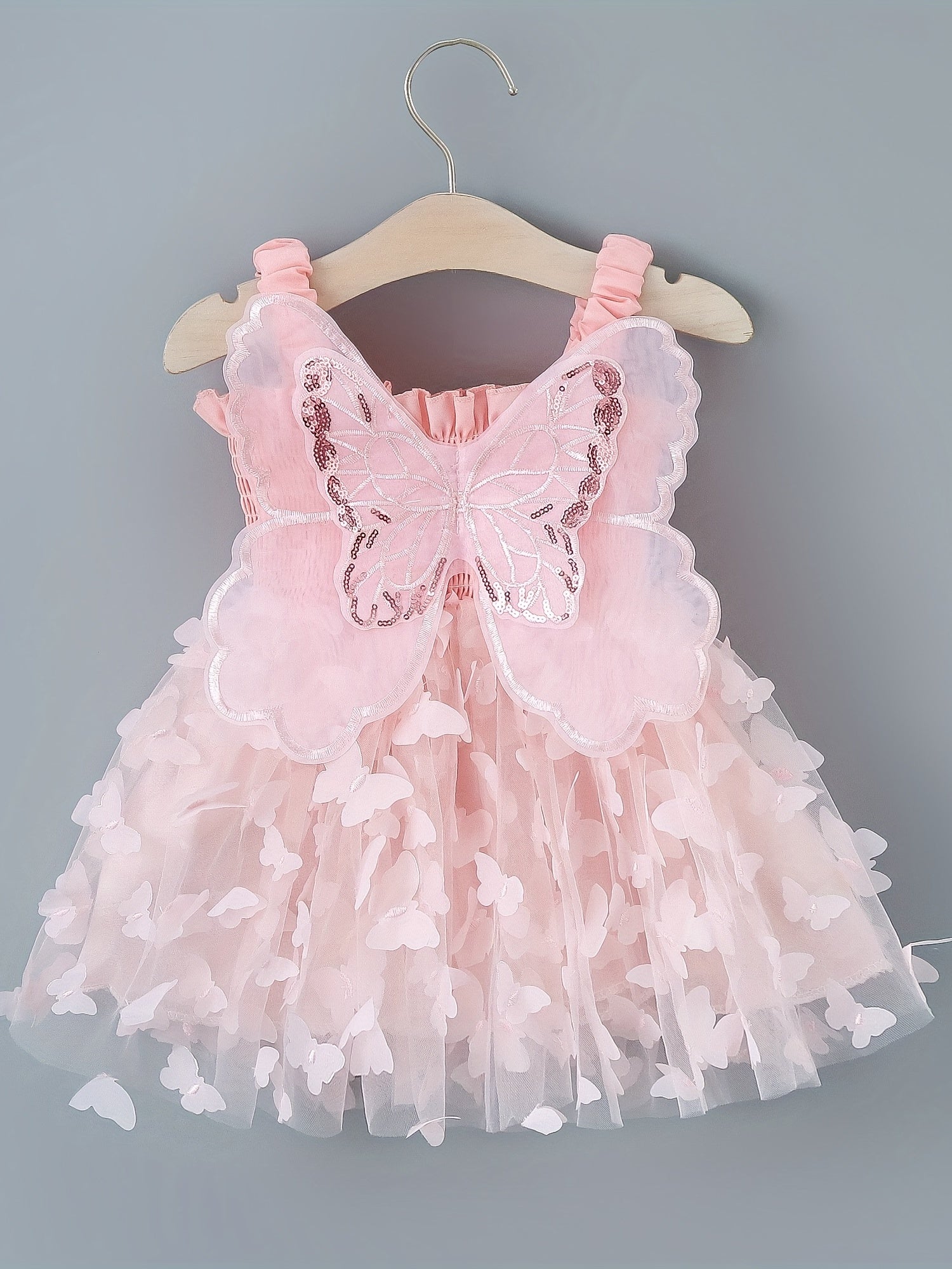 Mesh Princess Dress with Butterfly Wings for Baby Girl Parties