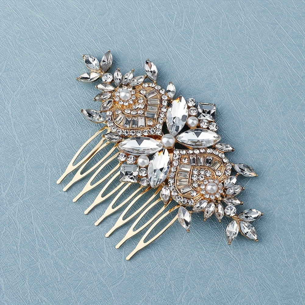 Rhinestone Hair Comb Bridal Hair Pieces Pearl Hair Accessories